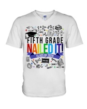 5TH GRADE NAILED IT V-Neck T-Shirt tile