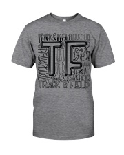 TRACK AND FIELD TYPOGRAPHY Classic T-Shirt front