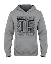 TRACK AND FIELD TYPOGRAPHY Hooded Sweatshirt thumbnail