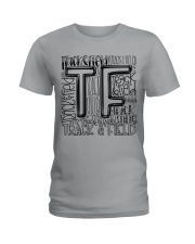 TRACK AND FIELD TYPOGRAPHY Ladies T-Shirt thumbnail