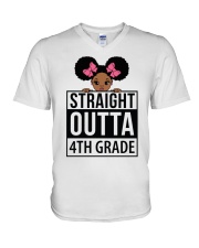 4TH GRADE GIRL V-Neck T-Shirt tile
