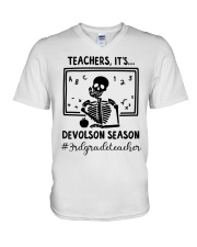 3RD GRADE TEACHER V-Neck T-Shirt tile