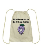 EXCITED FOR THE FIRST DAY OF SCHOOL Drawstring Bag tile