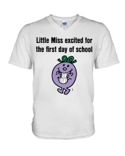 EXCITED FOR THE FIRST DAY OF SCHOOL V-Neck T-Shirt tile