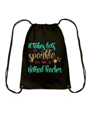 RETIRED TEACHER SPARKLE Drawstring Bag thumbnail