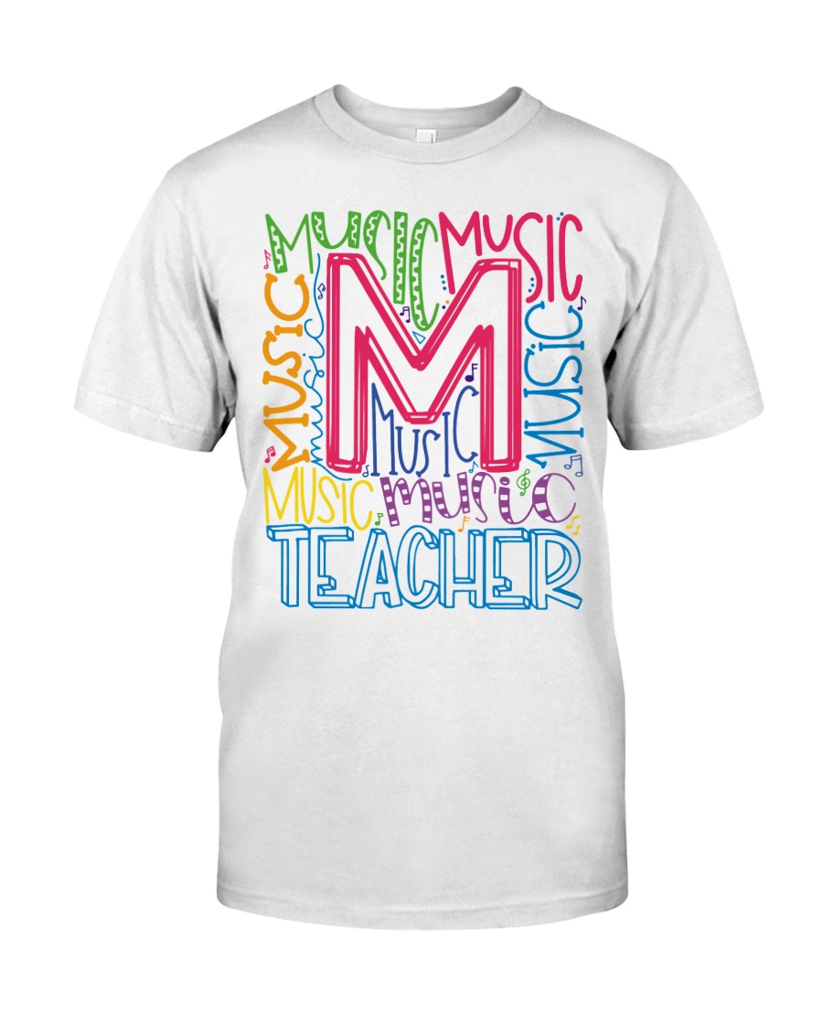 MUSIC TEACHER TYPOGRAPHIC Classic T-Shirt