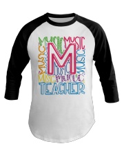 MUSIC TEACHER TYPOGRAPHIC Baseball Tee thumbnail