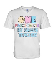 1ST GRADE TEACHER V-Neck T-Shirt tile