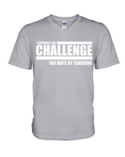 100 DAYS OF TEACHING V-Neck T-Shirt tile