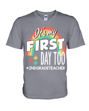 2ND GRADE TEACHER V-Neck T-Shirt tile