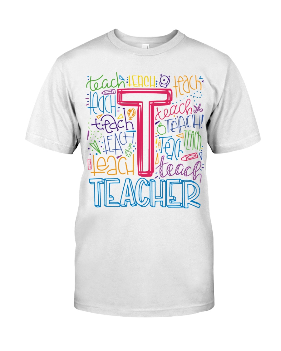 TEACHER TYPOGRAPHIC Classic T-Shirt