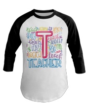 TEACHER TYPOGRAPHIC Baseball Tee thumbnail