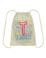 TEACHER TYPOGRAPHIC Drawstring Bag thumbnail