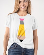 TEACHER TIE - PENCIL DESIGN Classic T-Shirt apparel-classic-tshirt-lifestyle-front-101