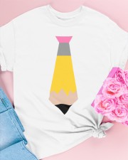 TEACHER TIE - PENCIL DESIGN Classic T-Shirt apparel-classic-tshirt-lifestyle-front-193