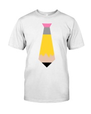 TEACHER TIE - PENCIL DESIGN Classic T-Shirt front