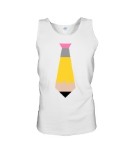TEACHER TIE - PENCIL DESIGN Unisex Tank tile