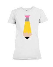 TEACHER TIE - PENCIL DESIGN Premium Fit Ladies Tee tile