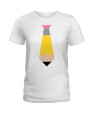 TEACHER TIE - PENCIL DESIGN Ladies T-Shirt tile