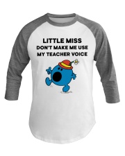 DON'T MAKE ME USE MY TEACHER VOICE Baseball Tee tile