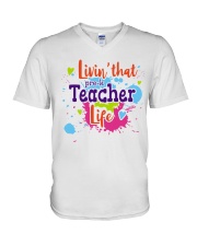 LIVING LIKE PRE-K TEACHER V-Neck T-Shirt thumbnail