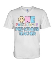 PRE-K TEACHER V-Neck T-Shirt tile