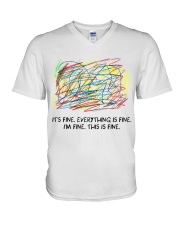 I'M FINE V-Neck T-Shirt tile