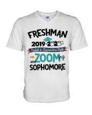 FRESHMAN ZOOMING INTO SOPHOMORE V-Neck T-Shirt tile