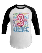 THIRD GRADE TYPOGRAPHIC Baseball Tee thumbnail