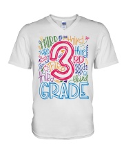 THIRD GRADE TYPOGRAPHIC V-Neck T-Shirt thumbnail