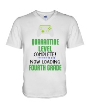 4TH GRADE LOADING V-Neck T-Shirt tile
