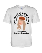 2ND GRADE TEACHER V-Neck T-Shirt tile