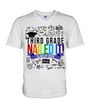 3RD GRADE NAILED IT V-Neck T-Shirt tile