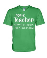 PRE-K TEACHER V-Neck T-Shirt tile