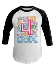 FOURTH GRADE TYPOGRAPHIC Baseball Tee thumbnail