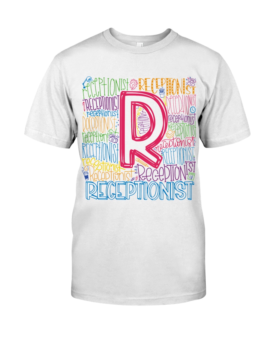 RECEPTIONIST TEACHER TYPOGRAPHIC Classic T-Shirt