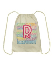 RECEPTIONIST TEACHER TYPOGRAPHIC Drawstring Bag thumbnail