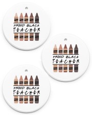 Proud Black Teacher Circle Ornament (Porcelain) tile