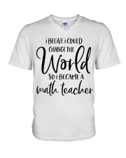 MATH TEACHER CHANGE THE WORLD V-Neck T-Shirt thumbnail