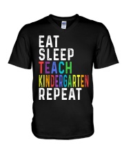 TEACH KINDER V-Neck T-Shirt thumbnail