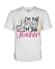 I'M NOT BOSSY I'M THE TEACHER V-Neck T-Shirt tile
