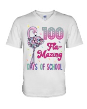 100 Fla-mazing Days V-Neck T-Shirt tile