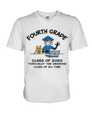 4TH GRADE CLASS OF 2020 V-Neck T-Shirt tile