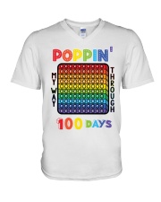 Poppin' My Way Through 100 Days V-Neck T-Shirt tile