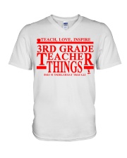 3RD GRADE TEACHER V-Neck T-Shirt tile