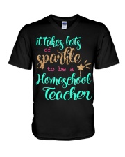 HOMESCHOOL TEACHER SPARKLE V-Neck T-Shirt thumbnail