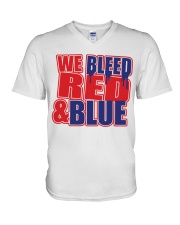 RED - BLUE V-Neck T-Shirt tile