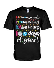 100 Days Of School V-Neck T-Shirt tile