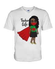Love Teacher Life V-Neck T-Shirt tile
