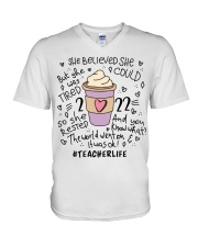 TEACHER LIFE V-Neck T-Shirt tile